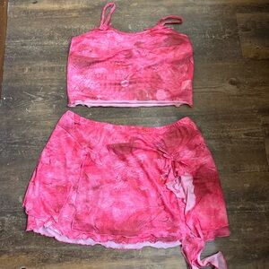 Pink two pice skirt and tank
